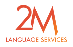orange colour of 2M Language Services logo