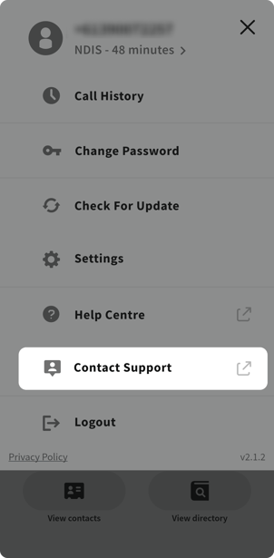 Contact support app