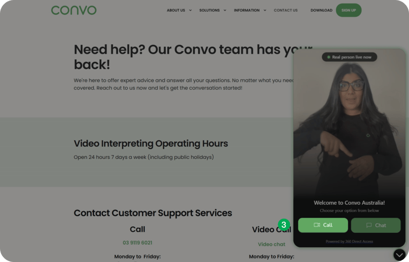 Contact us page