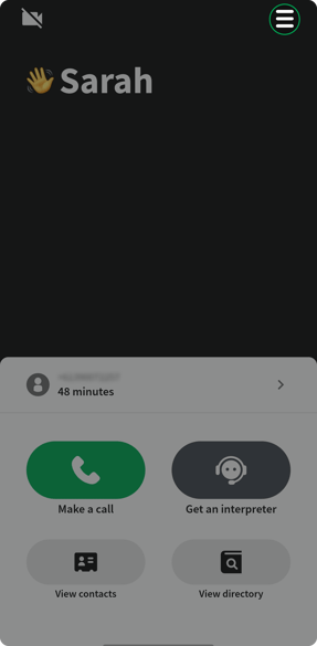 Convo Now hamburger menu