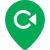 A white Convo icon featuring a green location pin for Convo Access.