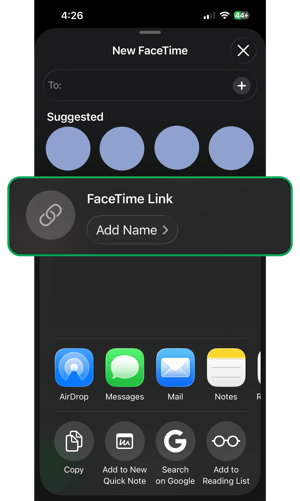 FaceTime step 2