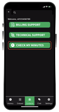 Step 02: Click "Check my minutes" Step 02: Click "Check my minutes"