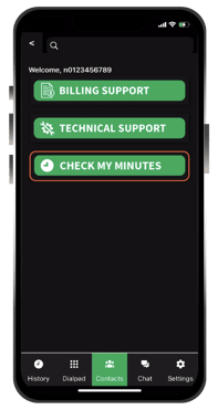 Step 02: Click "Check my minutes"